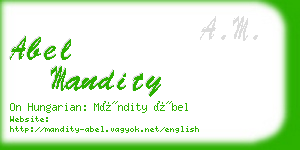 abel mandity business card